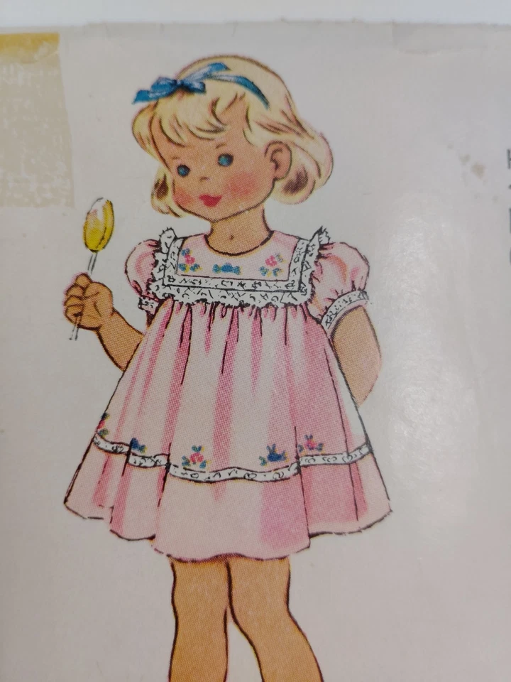 Dress & Transfer Girls 1 12M McCall's McCalls 1640 Sewing Pattern VTG 1950's Cut - Image 4 of 4