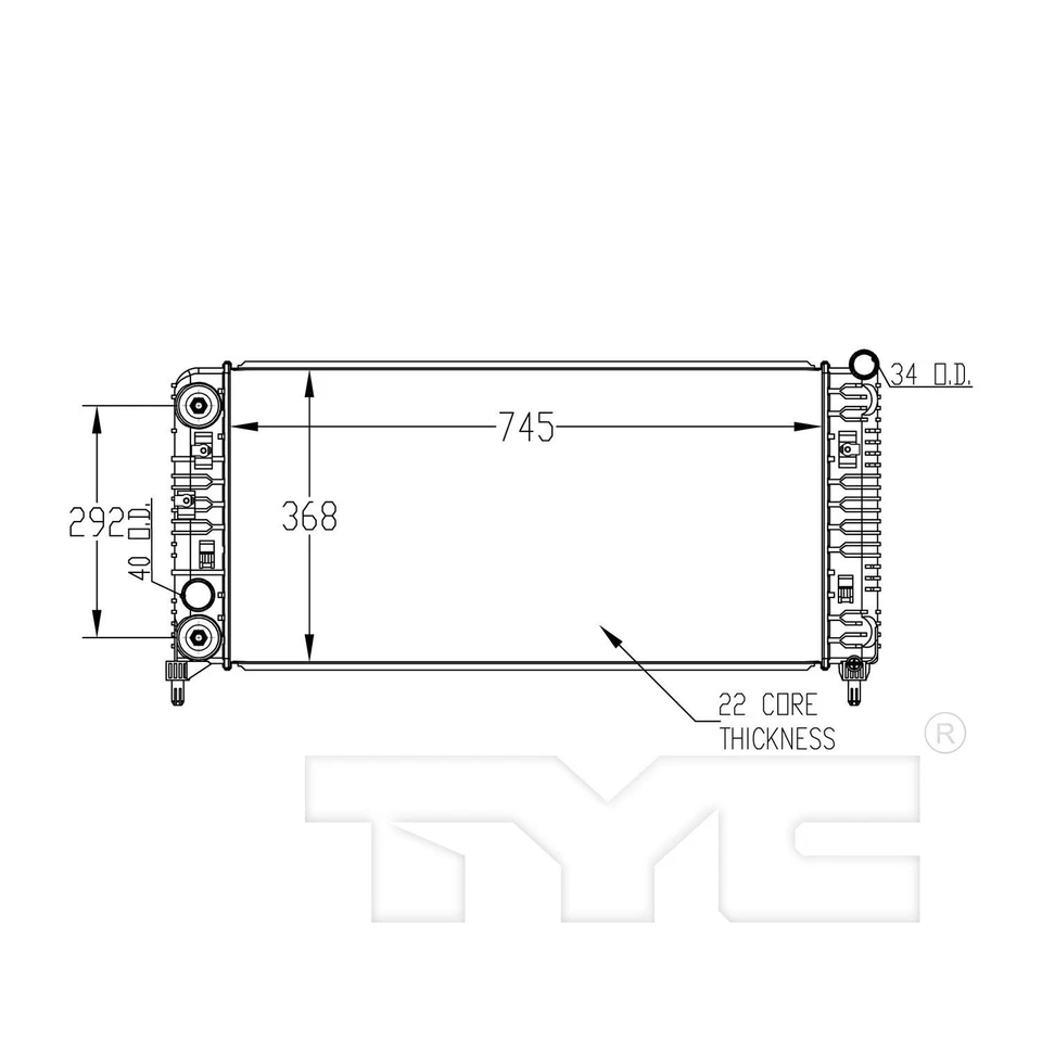 Conjunto de radiador TYC 13326 para Chevrolet Impala Impala Limited 12-16 Foto 3 de 4