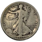 1917-S Obverse MM F Walking Liberty Half Dollar 50C Silver Fine