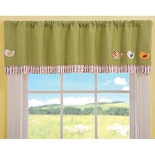 NEW Beansprout With A Moo Moo Window Valance - Green- Chicks Applique- 58"x14"