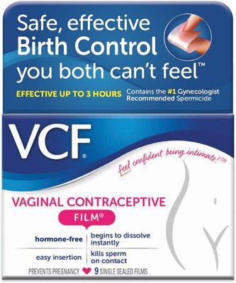 Vaginal Contraceptive Film with Spermicide, 1 Box of 9 Prevents Pregnancy, Nonox