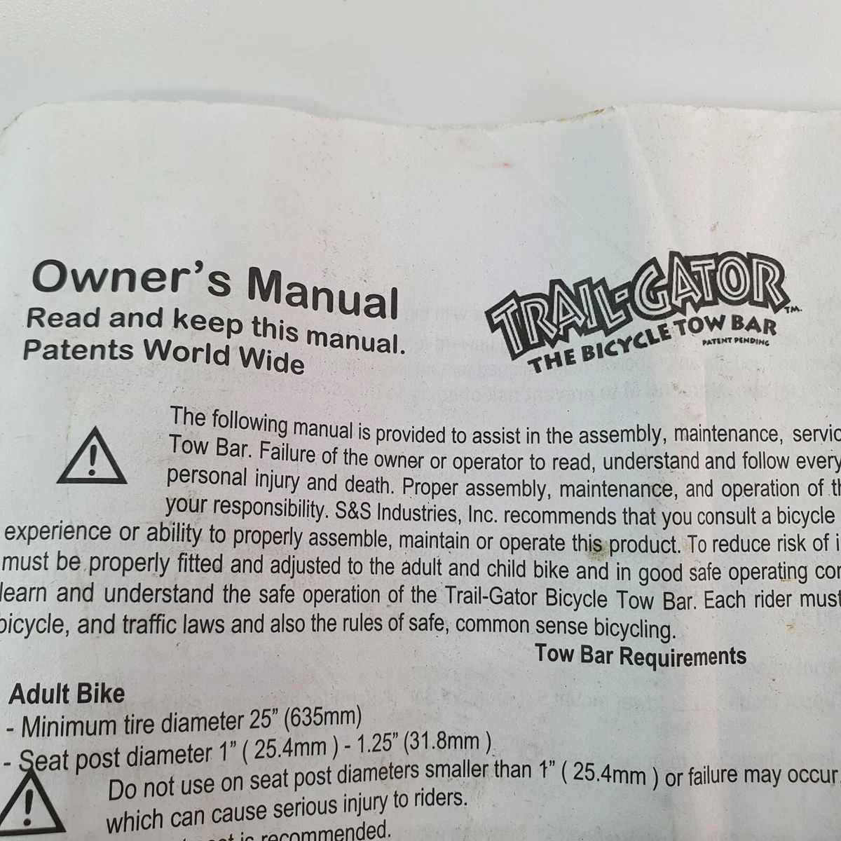 Trail gator tow bar cheap instructions