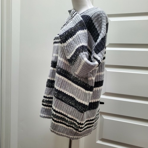 A.N.A. New Approach Women's Sweater Gray/White Long Sleeve CrewLargeNeck Size XL - Picture 8 of 11