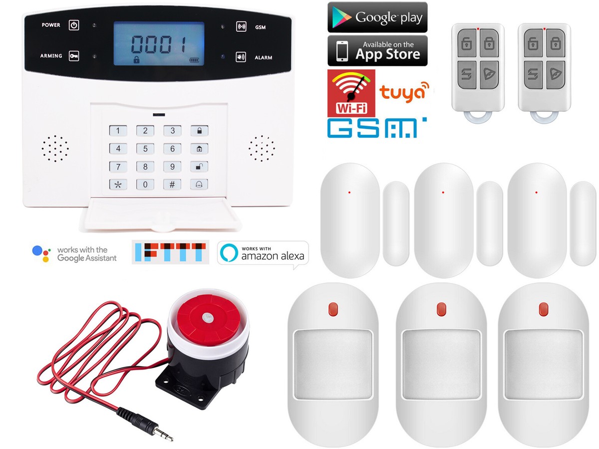 Amazon Alarm System Compatible With Google Home O12 APP WiFi GSM