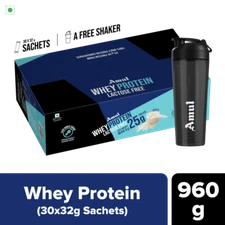 Amul Whey Protein, 32 g | Pack of 30 Sachets
