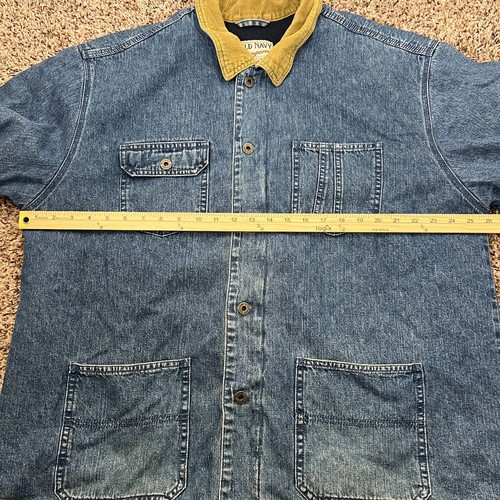 Vintage Old Navy Dungarees Denim Chore Coat Barn Jacket Lined XL 26x30.5 - Picture 12 of 14