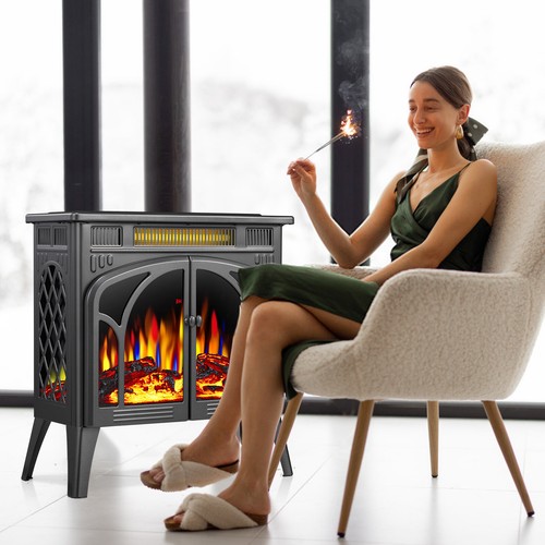 YUKOOL Freestanding Indoor Electric Fireplace Heater, Overheating Protection. - Picture 15 of 48