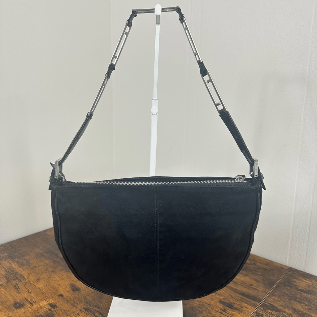 FENDI FF Vintage Suede Shoulder Bag Black | eBay FENDI FF Vintage Suede Shoulder Bag Black | eBay