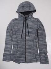 Lululemon Hooded Define Jacket Nulu Heathered Black / White / Black Size 4