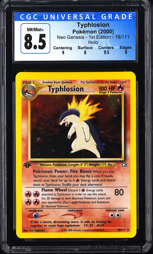 2000 Typhlosion 1st Edition Pokemon 18/111 Holo CGC 8.5 | eBay