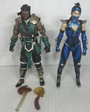 Mcfarlane Mortal Kombat Kitana & Sub Zero Emerald Loose Figure Lot *SHIPS NOW*