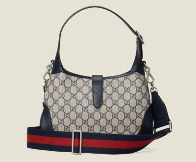 Gucci Jackie 1961 GG Small Shoulder Bag Beige and Blue New from