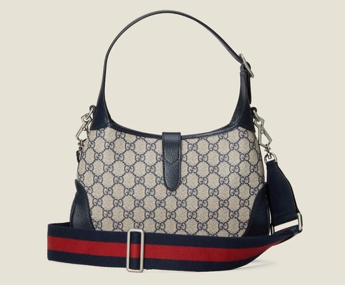 Gucci Jackie 1961 GG Small Shoulder Bag Beige and Blue New from Japan - Picture 4 of 10