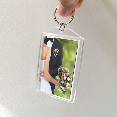 Acrylic Photo 3x2 Insert Keychain Snap-in Photo Blank - 10-Pack NEW - Picture 5 of 5
