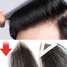 Men Forehead Hairpiece Patches Human Hair Toupee Invisible Ultra Thin Skin PU US