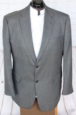 Hart Schaffner Marx Men's Blue Plaid Two Button Blazer Size 44R 