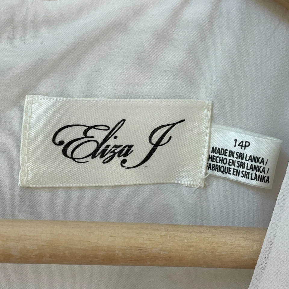 Vestido Eliza J para mujer 14 Petite floral alto bajo manga gorra cuello en V Foto 4 de 4