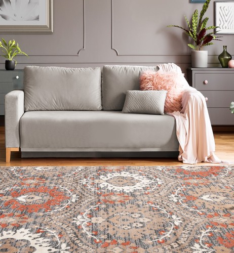Oriental Vintage Geometric Floral Damask Living Room Indoor Area Rug Or Runner - Picture 48 of 75