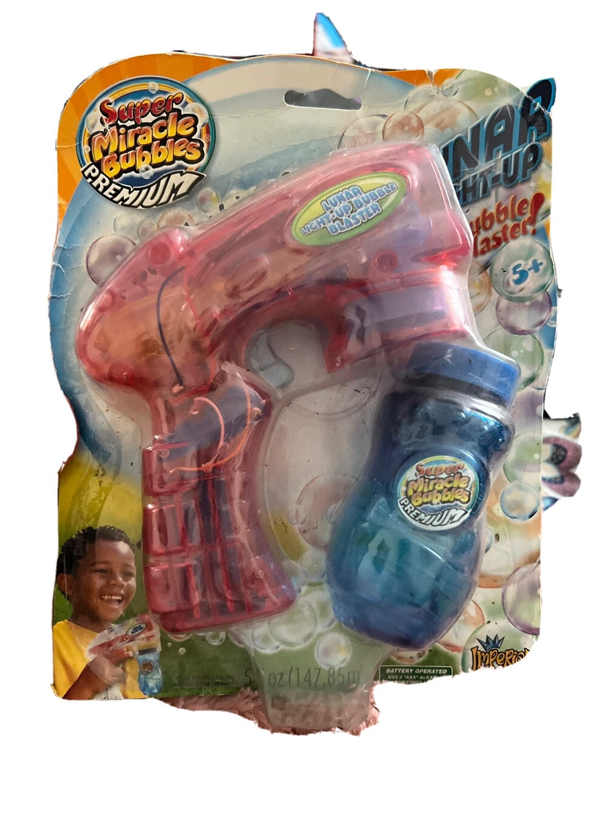 Super Miracle Bubbles Premium Lunar Light Up Blaster by Imperial Pink Blue Toy