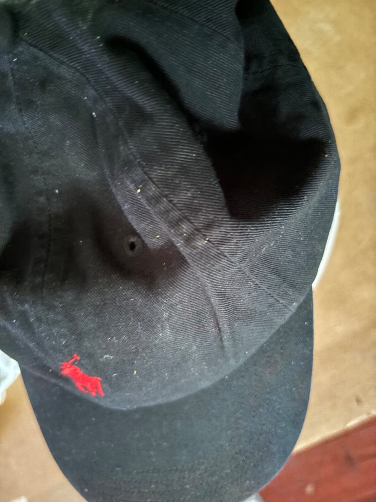 Polo Ralph Lauren cotone uomo chino ball cap one nero con pony rosso taglia