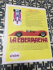 VINTAGE COX LA CUCARACHA SLOT CAR  POSTER PAGE VERY COOL COLOR COLLECTABLE AD!!
