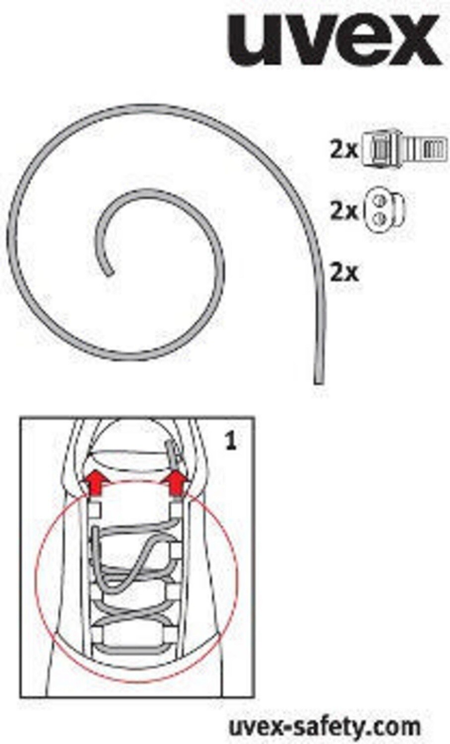 Аксессуары Uvex Эластичные быстроразъемные шнурки шириной 95910 См черного цвета 3090₽