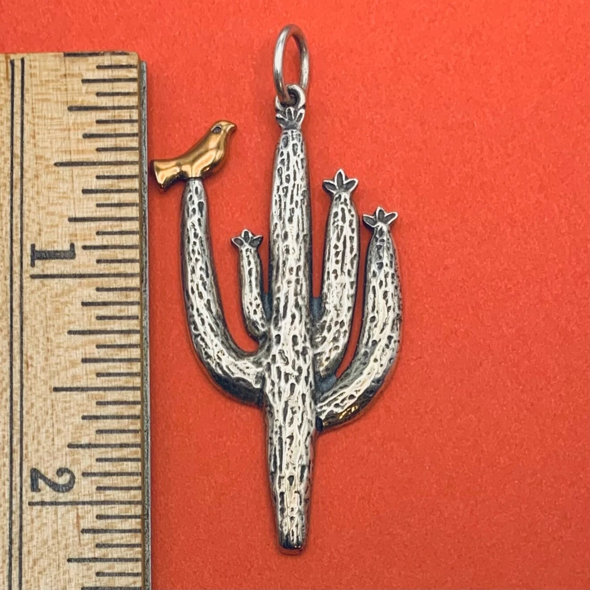 Silver cactus pendant deals