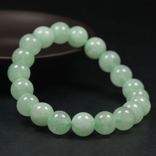 VALENTINO Bracciale donna perle 7 5"&10mm giada verde smeraldo braccialetto perline