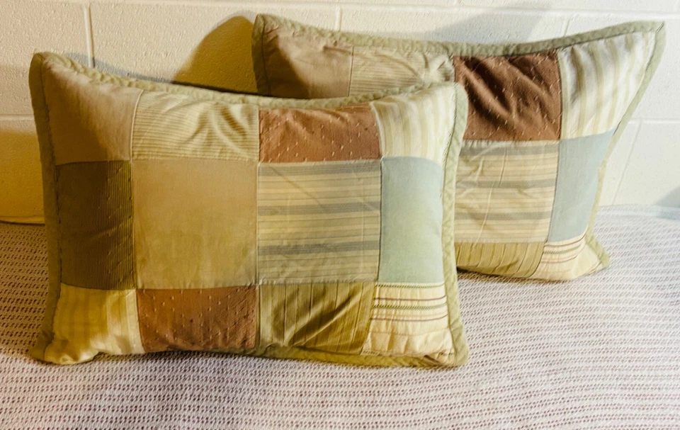 WOOLRICH Home Patchwork PILLOW SHAMS Estojo Padrão Listrado Acolchoado Multicolor - Imagem 4 de 4