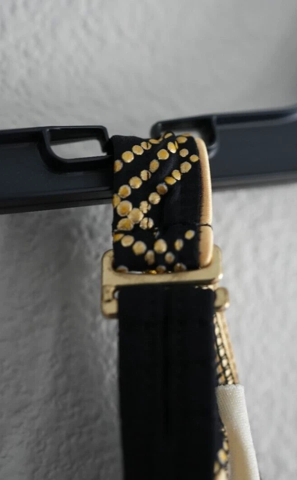 Винтажный цельный купальник Roxanne черное золото геометрический 14/36/D 14 36 D США - Изображение 4 из 4