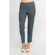 Counterparts Womens pull on stretch checker ankle length Pants w slits on hem