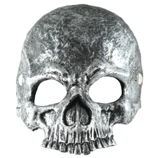 Silver Foam Skeleton Skull Costume Halloween Half Face Mask