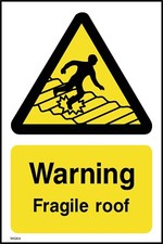 Warning Fragile Roof (Portrait) Sign or Sticker - All Materials & Sizes. (WG64)