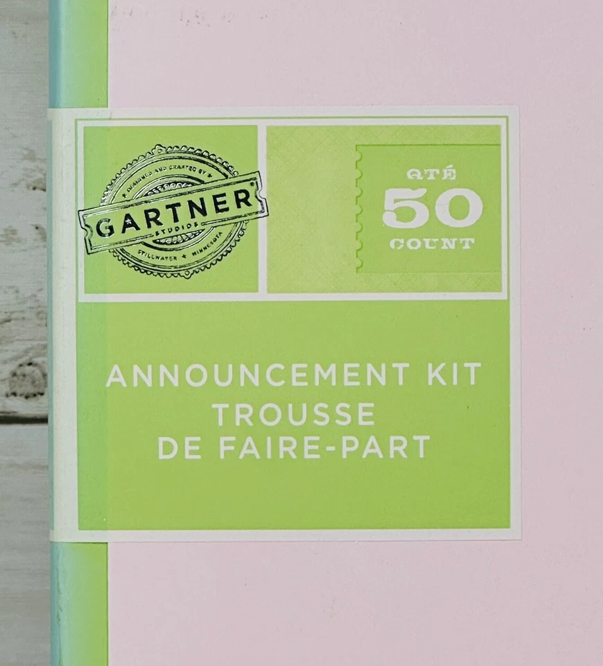 NOVO Kit de Anúncio para Bebê Menina Gartner Studios 50 Pontos Rosa 5,5"x8,5" - Imagem 3 de 4