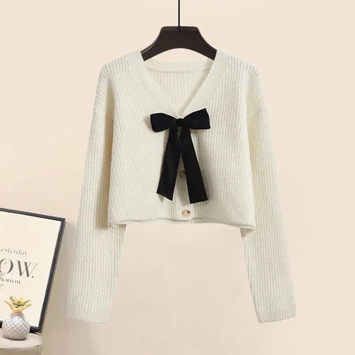 Winter Women's Set Knitted Sweater Strap Autumn Skirt Women's Two Piece Set - Picture 21 of 28