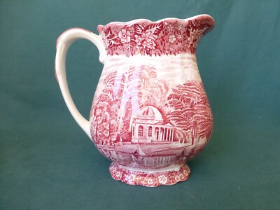 Vintage ''Garrick's Villa at Hampton'' Thames River Scenes Palissy Pottery Pitcher