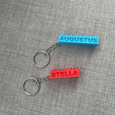 3D-gedruckter Lego inspirierter Schlüsselanhänger personalisiert Name Schlüsselring Schultüte Name Geschenk