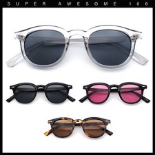 Micro Snug Round Hipster Horn Rim Nostalgic Retro Plastic Sunglasses