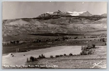 Postcard RPPC Rams Horn Peak Wind River Mts from Dubois Wyoming