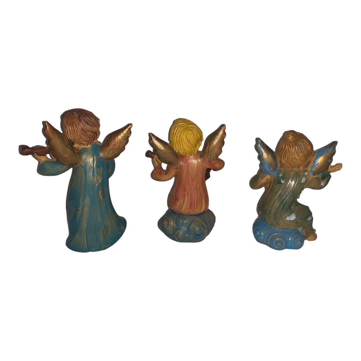 Fontanini フォンテーニ　ハンドメイドフィギュア　ハープを奏でる天使 Vintage FONTANINI Like Resin Musician Angel Figurines Italy