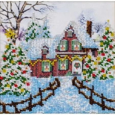 Bead Embroidery Kit Winter  DIY VDV Bead needlepoint Beaded stitching Beadwork