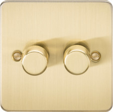 Knightsbridge Flat Plate Brushed Brass Full Range, Switches, Sockets & Dimmers!