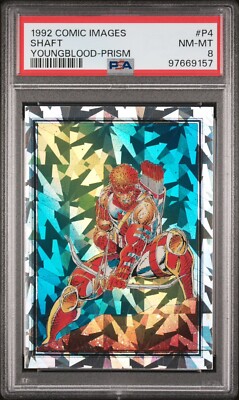 1992 Comic Images Youngblood - Prism #P4 - Shaft Rob Liefeld PSA 8 Pop 2