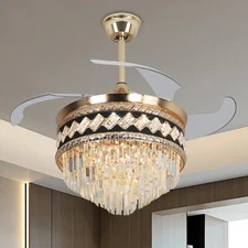 Modern 3-colour Round Inch Ceiling Fan Light 6 Gears Of Wind Speed With Remote