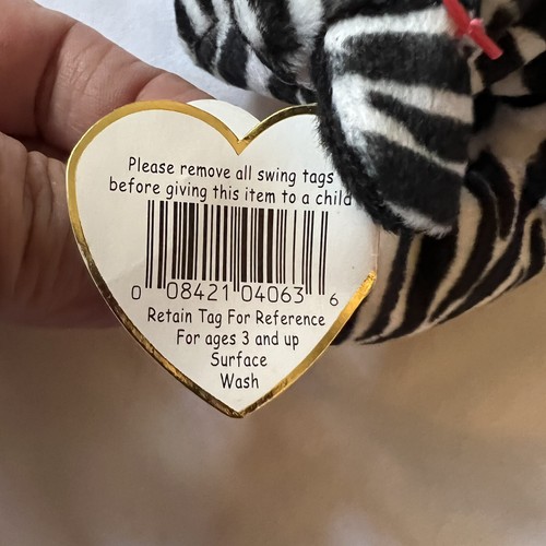 TY Beanie Baby Collection Retired 1995 Ziggy The Zebra PE Pellets # 4063 - Picture 8 of 11