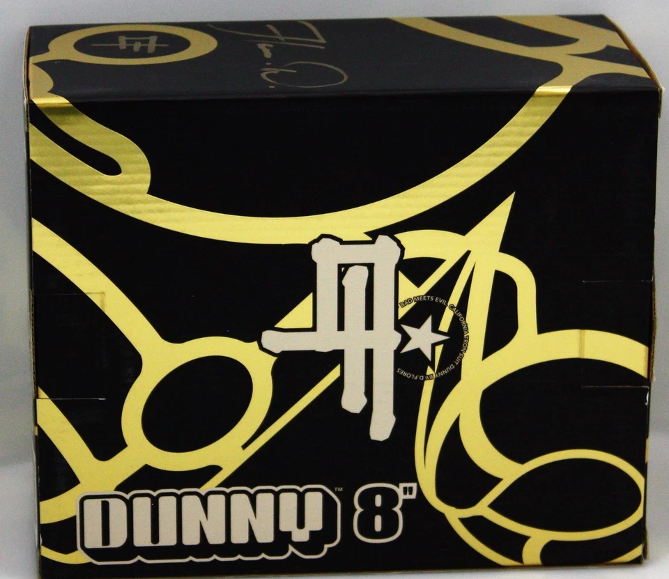 DUNNY 8"autographed by David Flores Evil Gold METAL KIDROBOT 2006 Rare Chase  - Image 4 of 4