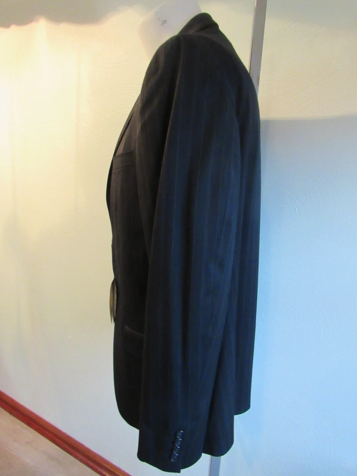 Nick(It) Nick It Sports Coat Jacket Blazer Black Gray Pinstripes Men L Slim Fit - Image 2 of 4