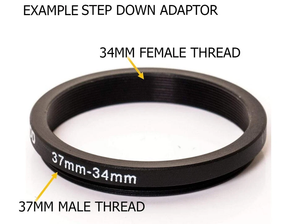 43-37mm Metal Step Down Ring Lens Adapter 43 Male to 37 Female Thread UK - STOCK - Image 3 of 3