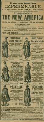Alte Reklame Regenmantel The New America 1916 aus Zeitschrift
