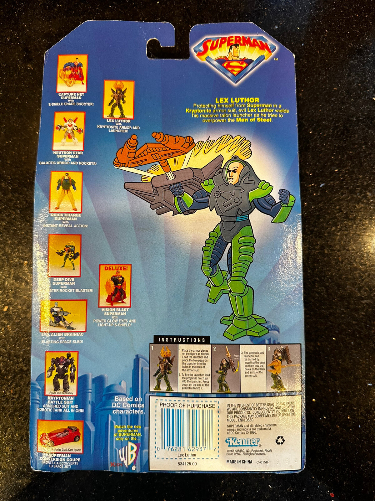 1996 - Vintage Superman The Animated Show - LEX LUTHOR - Action Figure Kenner